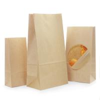 Customized PLA degradable kraft paper food and snack packaging bag supermarket disposable packaging paper bag E